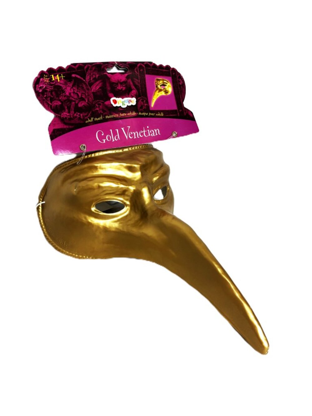 Disguise Costumes Gold Venetian Long Nose Mardi Gras Mask Adult NWT NOS